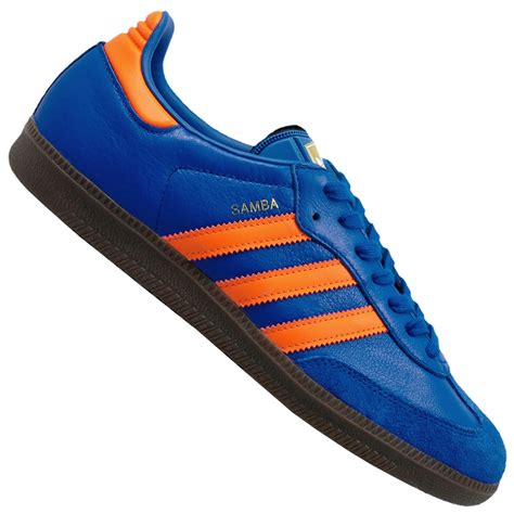 adidas blauw met oranje